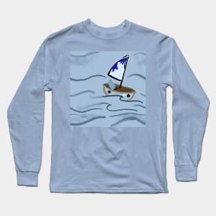 Boat on open sea Long Sleeve T-Shirt